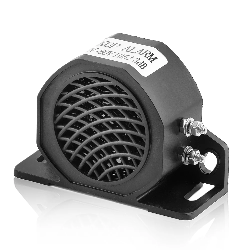 Auto alarm hoorn, 112dB waterdicht auto ABS back-up zoemer hoorn alarm sirene luidspreker 12V-80V, zwart