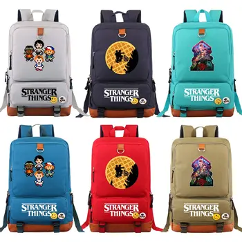 

New Weird Stranger Things Demogorgon Boy Girl Book School bag Women Bagpack Teenagers Schoolbags Men Student Patchwork Backpack