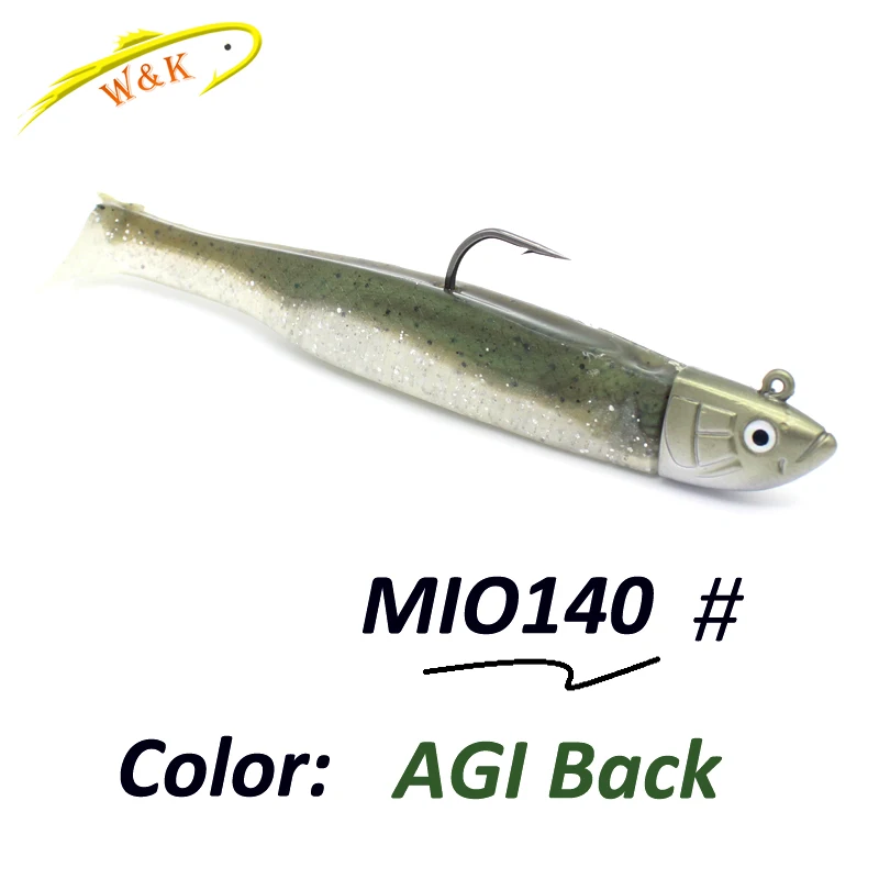 AGI 140 Приманка Minnow T140, набор 45 г, 12 см, Мягкая приманка для ловли на щуку, приманка для ловли рыбы, двойной цвет, наживка из винила, набор из двух штук, мягкие приманки - Цвет: AGI 140