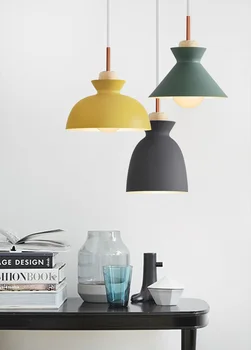 

Personality bar pendant lights bedroom bedside creative restaurant iron blue yellow green pendant lamps 1/3 heads lamps ZA