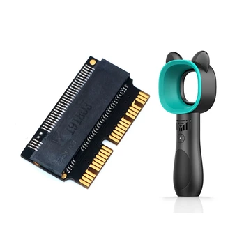 

2 Pcs Accessories: 1 Pcs USB Handheld Mini Cooler Fan & 1 Pcs M.2 NGFF AHCI NVMe SSD Converter Adapter for