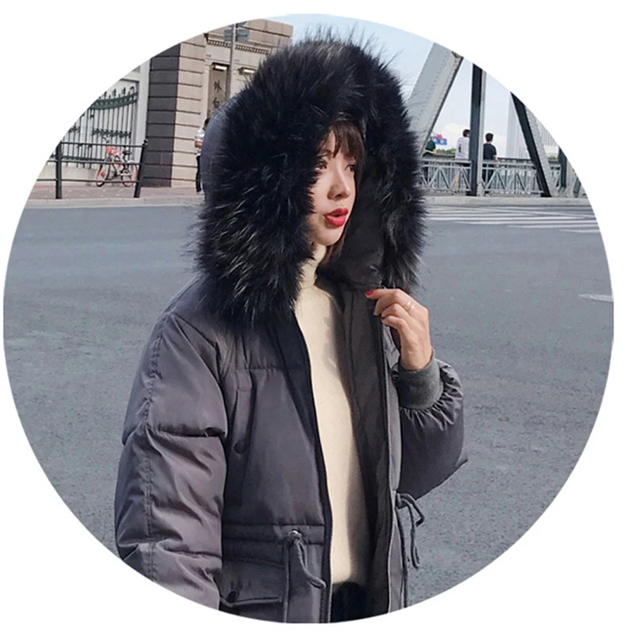 Hardy теплый меховой пуховик с капюшоном для женщин, однотонный, на шнуровке, плюс размер, хлопковая парка, длинные пальто, женские корейские утепленные куртки с длинными рукавами