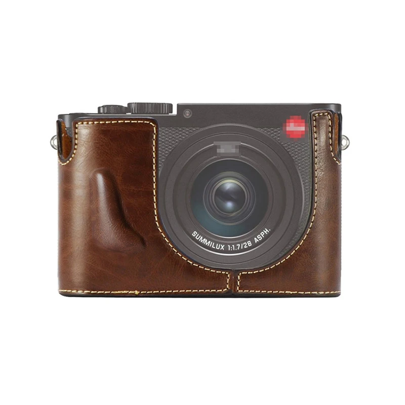 High Quality Camera bag Half Body Case for For Leica Q TYP116 typ 116 Bottom cover PU Leather case With Battery Opening | Электроника