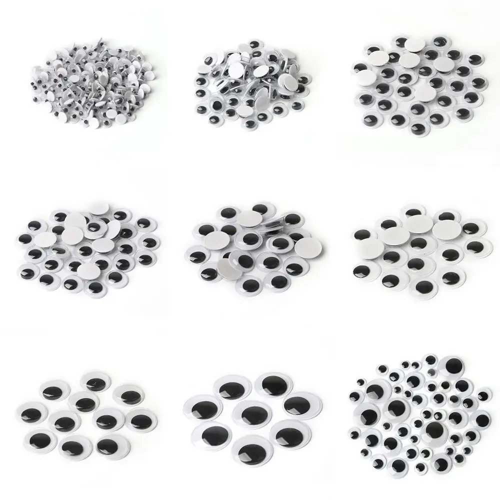 50-500 Uds auto-adhesivo de 4-24mm animales de juguetes muñecas Googly Wiggly ojos suministros para manualidades DIY accesorios de libro de recuerdos