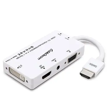 

HDMI Splitter to HDMI DVI VGA Audio Converter Jack 4K for Laptop Computer HDTV PS3 Multiport 4-in-1 HDMI Adapter