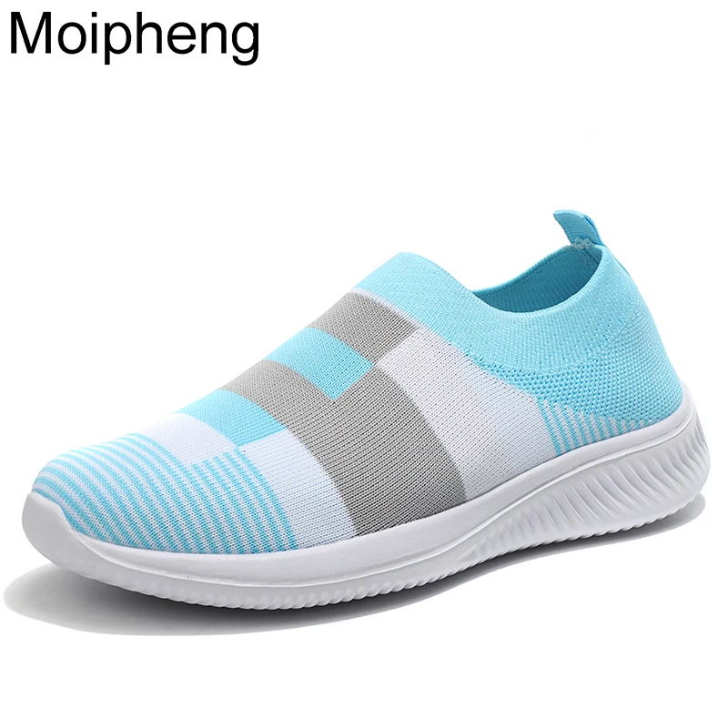 

Moipheng Quality Mesh Sneakers Women Colorful Vulcanized Shoes Sock Ladies Autumn Slip on Flat Shoes Plus Size Loafers Walking