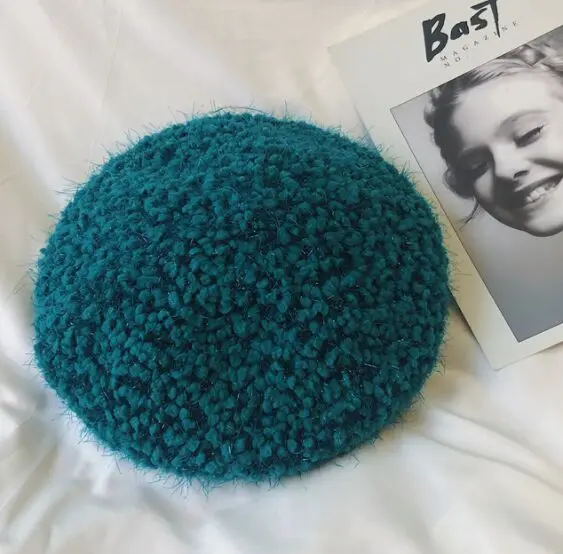 Ceny Zima dziewczyna kobiet grube ciepłe Beret Cap nowych kobiet wełny Beret czapka damska dorywczo futro królika dyni artysta kapelusz