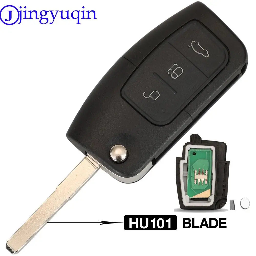 433MHz 4D63 40bit 80bit 3 Buttons Flip Folding Remote Control Key For Ford Focus Fiesta 2013 Fob Case HU101 Blade