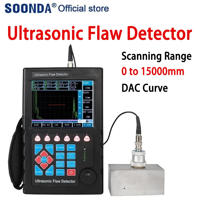 Digital Ultrasonic Fault Detector Ultrasonic Flaw Detector Metal Cracks Welds Pores Ultrasonoscope DAC Curve USB Interface