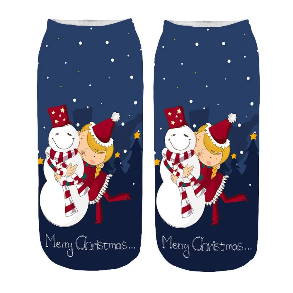 

2019 New HOT 3D Printing Women Socks Brand Sock Fashion Unisex Christmas Socks Meias Female Funny Low Ankle Femme Sock *50
