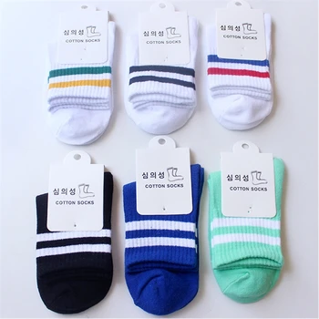 

New 1pair Women Girls Cotton Striped Socks Summer Thin Cotton Sock Slippers Short Men's Socks Calcetines Mujer