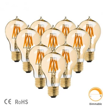 

A19 Tungsten Filament Lamp LED Filament Light Bulb Sharpened Gold Plated Edison Retro Light Source 110V/220V