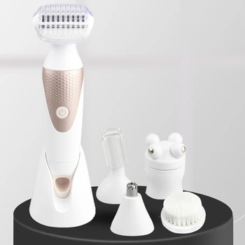 

Electric Shaver, Cordless Rechargeable Epilator with Razor Head, Facial Cleansing Brush, for Woman Body, Leg, Bikini