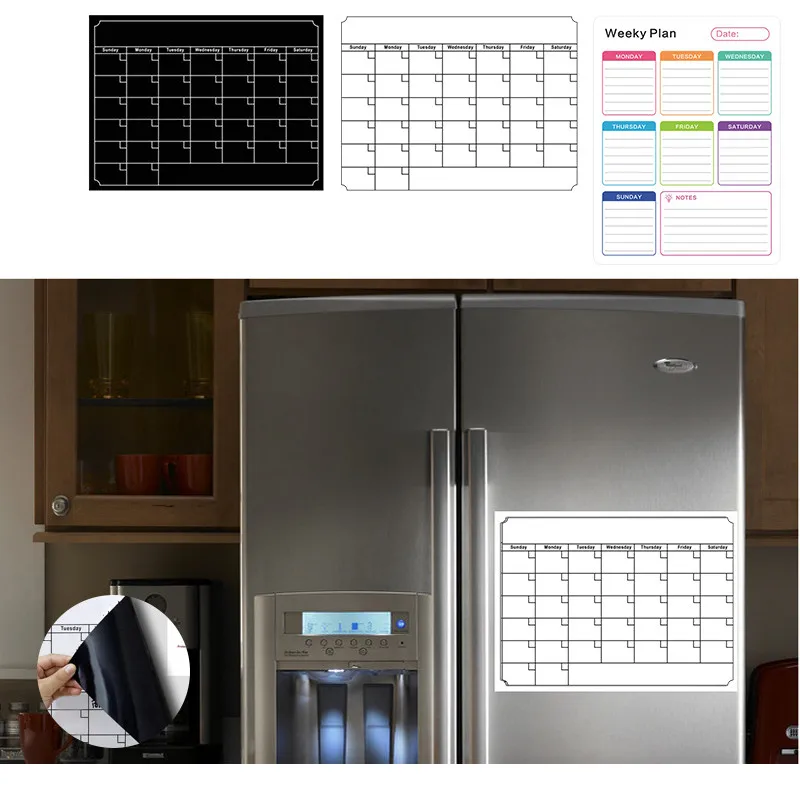 

Fridge Magnet Notepad 40*30cm Waterproof Drawing Magnetic Board White Balck And Colorful