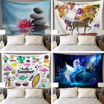 

Abstract Style Tapestry Starry Sky Horse Print Wall Hanging Beach Towel Beach Seat Blanket Bedroom Living Home Room Decoration