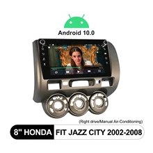 

8 Inch Car Radio Bluetooth With GPS Rear Camera Android10 For Honda Fit City Jazz 2002-2008(Right Drive/Manual Air-Conditioning)