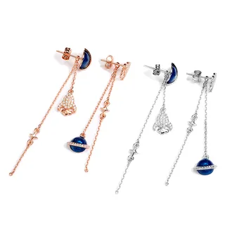 

S925 Sterling Silver Stars Hanging Earrings