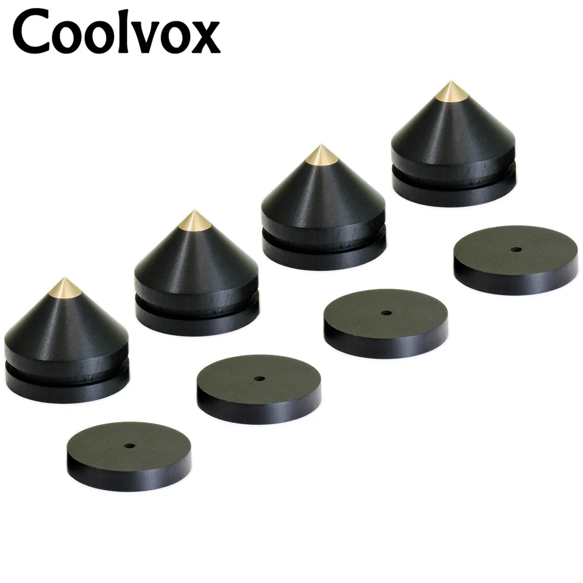 Coolvox 4 комплекта активные акустические шипы стенд Feets звуковой громкоговоритель ног коврик аксессуары проигрыватель DIY домашний кинотеатр 23x20 мм - Цвет: 4 copper stand Base