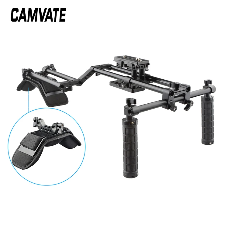 CAMVATE плечевое крепление с Manfrotto QR пластиной и двойной 15 мм рельсовая система для