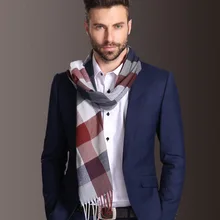 Warm Winter Men Scarf New Soft Cotton Scarves double-sided plaid scarf Business Shawl Neck Wrap Long scarves 35*160cm