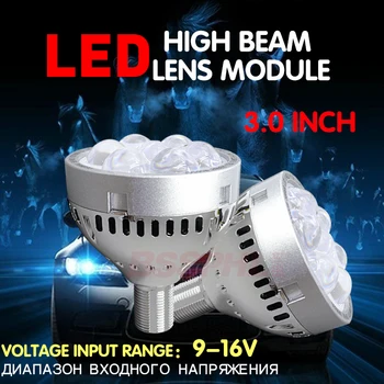 

BSSPHL Aozoom Round 3.0 inch HD LED Headlight lens High beam Comes with Devil Eye Demon Eye