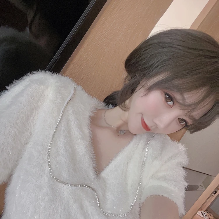 Пушистое приталенное вязаное платье, Короткие вечерние платья Kawaii, рождественское шикарное платье, Femme Vestido Fiesta Vestiti, Осень-зима