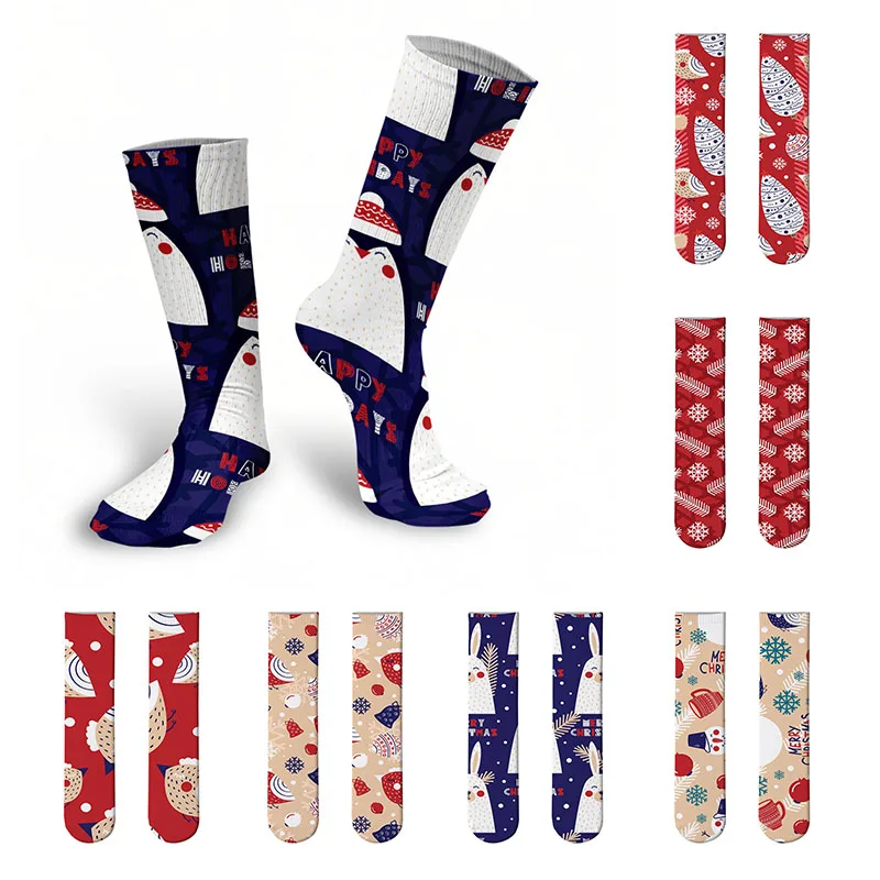 

Novelty Women Printed Long Socks Funny Stitching Hip Hop Sports Rock Cool Girl Calf Socks Christmas Gifts Unisex  