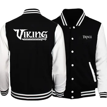 

Odin vikings Fashion Streetwear Baseball Coats 2020 Man Brand Stand Collar Matching Collar Jackets Uniform Jacket Male Loose Top