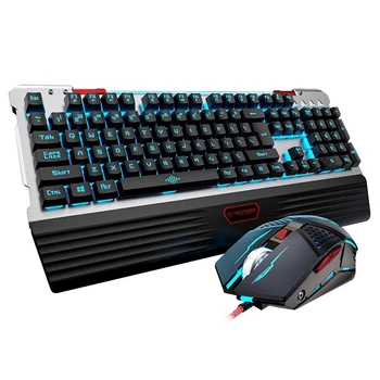 

Shipadoo Mechanical Keyboard and Mouse Set, Computer USB Colorful Luminous Gaming Game Wired Keyboard and Mouse Set
