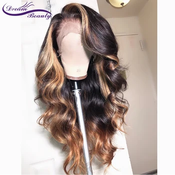 13x6 Deep part Lace Front Human Hair Wigs 180% Density Brazilian Remy Wavy Human Hair Pre-Plucked Hairline Dream Beauty 1
