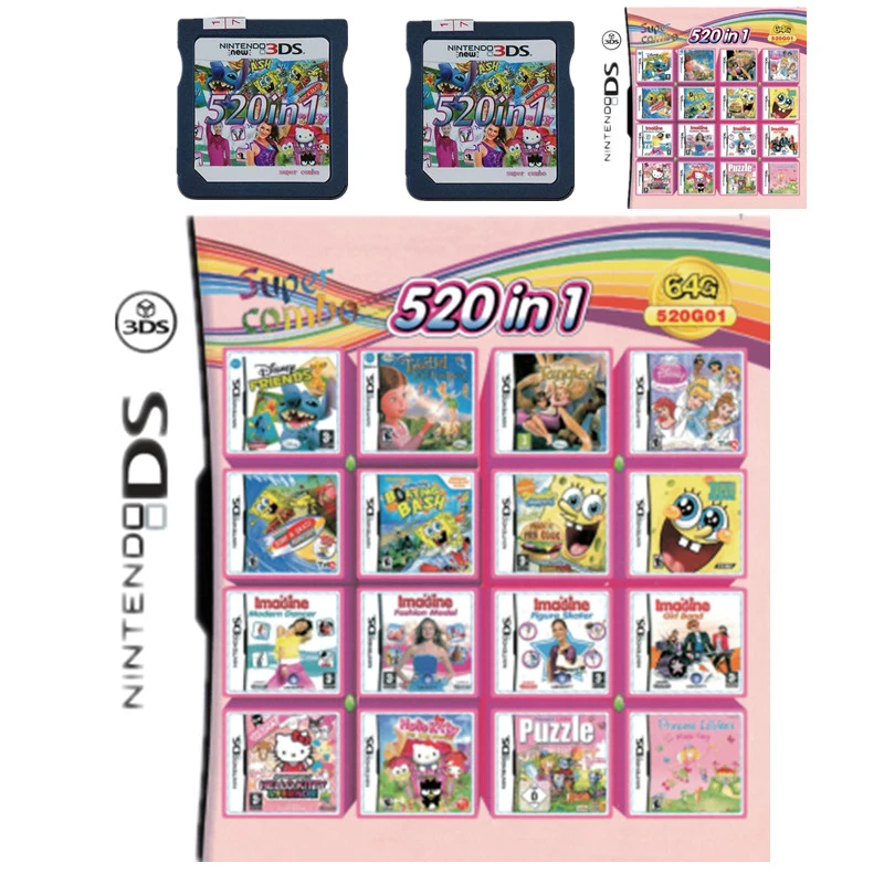 Pack De Cartes De Jeu Super Combo Pour Nintendo 3ds 5 Jeux En 1 64 Go 5g01 Pour Nds Ds 2ds Nouveaux Jouets 3ds Cartes De Collection Aliexpress