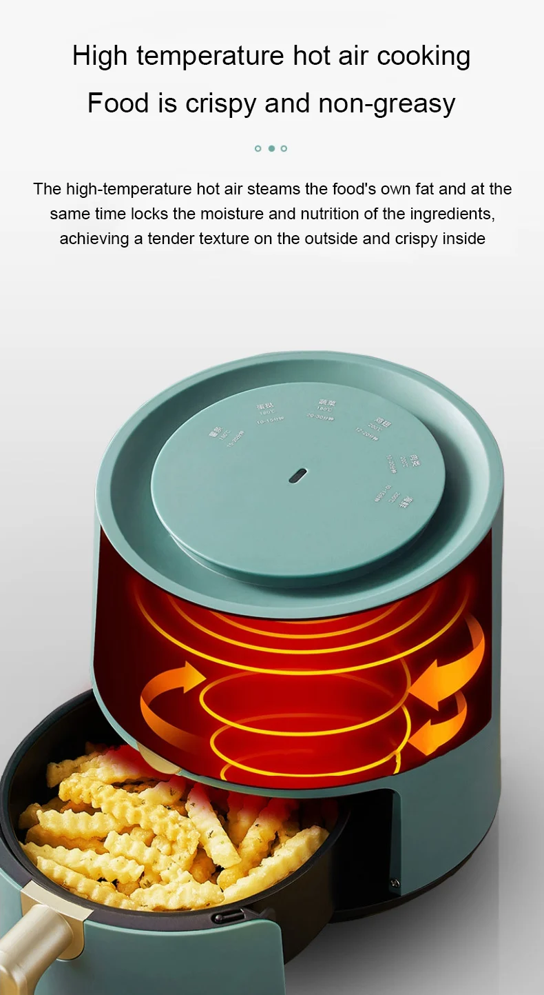 DMWD Air Fryer No Oil Home Intelligent 1.3L Capacity Multifunction