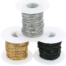 

10Yards/roll 1/1.5/2/2.5/3mm Stainless Steel Cable Chains Bulk Fit Necklaces Bracelets Link Chain For Jewelry Making Materials