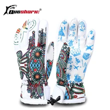 Женские Детские водонепроницаемые лыжные перчатки, зимние мотоциклетные перчатки для велоспорта, ветрозащитные перчатки для сноуборда, флисовые термоперчатки для катания на лыжах
