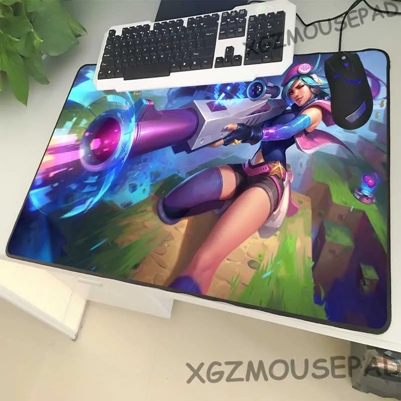 XGZ Cartoon Large Size Black Mouse Pad Lock Side Cute Girl Gunner Laptop PC Desk Video Game Sniper Rubber Non-slip Universal | Компьютеры