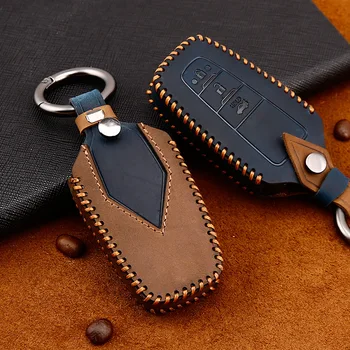 

Genuine Leather Handmade Car Key Cover key Case For Toyota CHR C-HR Prado 2017 2018 Prius Camry Corolla RAV4 2018 Accessories
