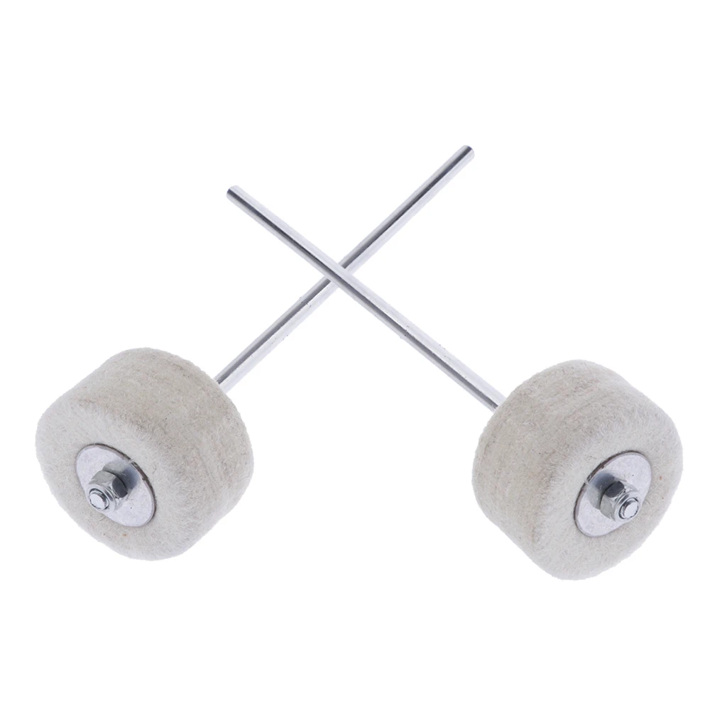 2 Pieces Drum Workshop Large Felt Bass Drum Beater Mallet White