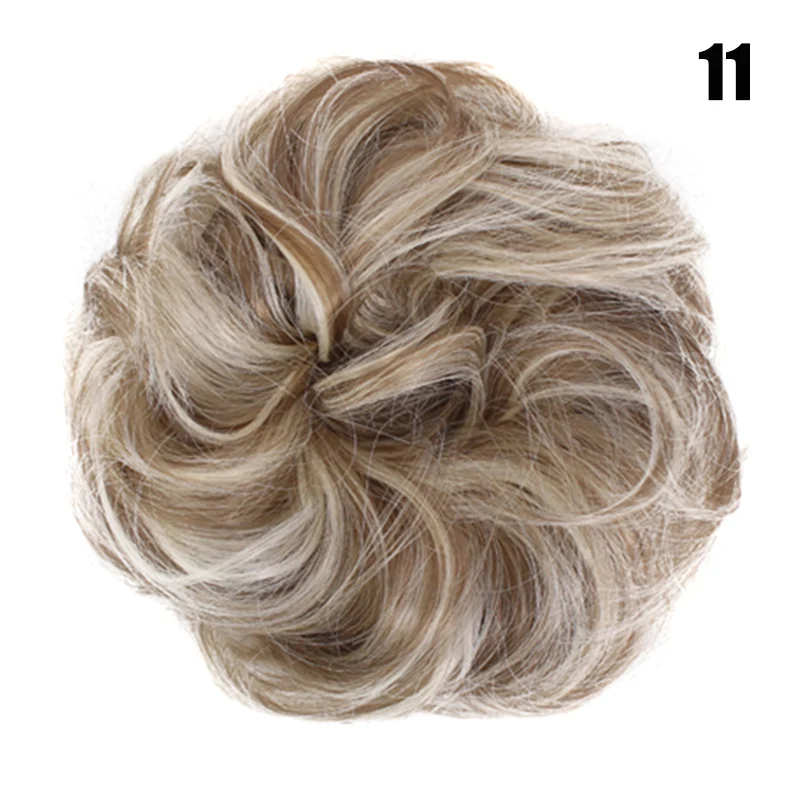 22 цвета, женский, естественно кудрявый шиньон, заколка для волос, шиньон, булочка для невесты, синтетический, высокотемпературное волокно, шиньон - Цвет: 11