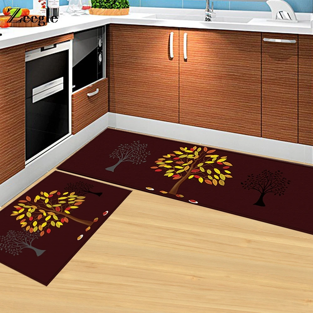 Zeegle Money Tree Printed Doormats Kitchen Rugs Anti-Slip Carpets For Living Room Bedroom Bedside Mats Bathroom Mats Floor Mat