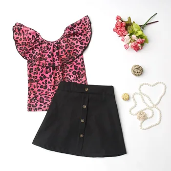 

Summer Kids Baby Girls Sets Princess Solid 2Pcs Ruffles Collar Tank Tops+Bow Belt Shorts Girl Clothes Cotton Outfits 2-7Y