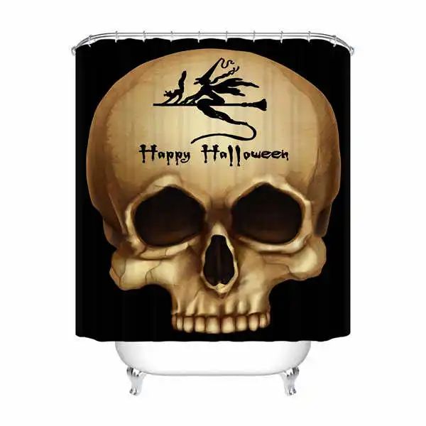 Shower Curtain Пользовательские водонепроницаемые занавески для душа Хэллоуин Череп огонь печатных ванная комната декор различных размеров#180324-01-40 - Цвет: Shower Curtain