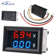 DC 100V 10A Voltmètre Numérique Voltmètre Ampèremètre Bleu + Rouge LED Ampère Double Voltmètre Numérique Jauge Electromobile Moto Voiture