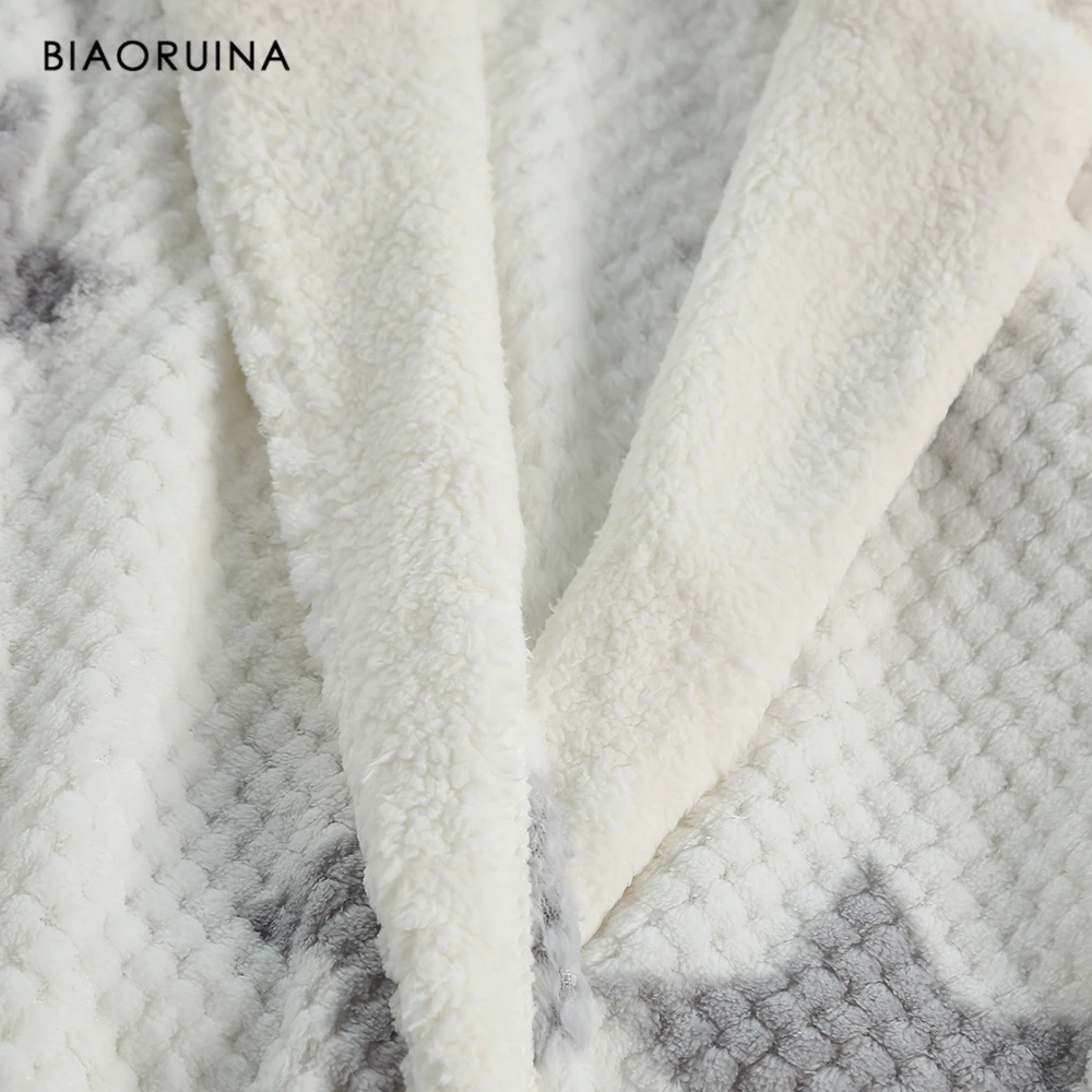 BIAORUINA Женская Коралловая флисовая пентаграмма с принтом толстый теплый зимний