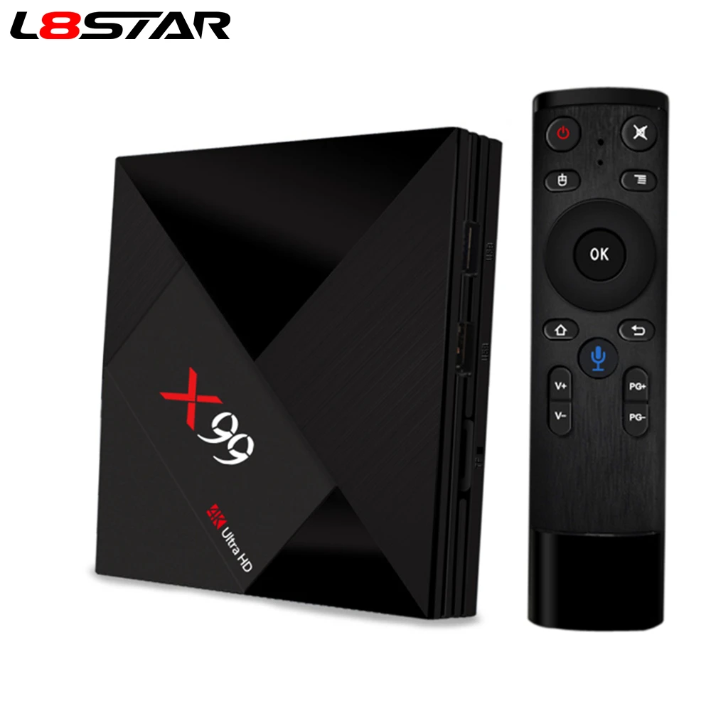 L8STAR X99 Android 7.1 TV BOX RK3399 4GB RAM 64GB ROM With Voice Remote