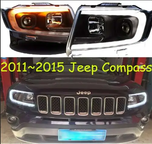 picture 2011~ 2015y автомобильный бупмер головной свет для джип компас фары автомобильные аксессуары светодиодный DRL hid ксенон, противотуманная фара для компаса - Цвет: picture