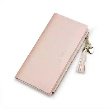 

2019 Fashion Womens Wallets Tassel Wallet Women Long Zipper Purses Long Section Clutch Soft PU Leather Female Purse Money Clip
