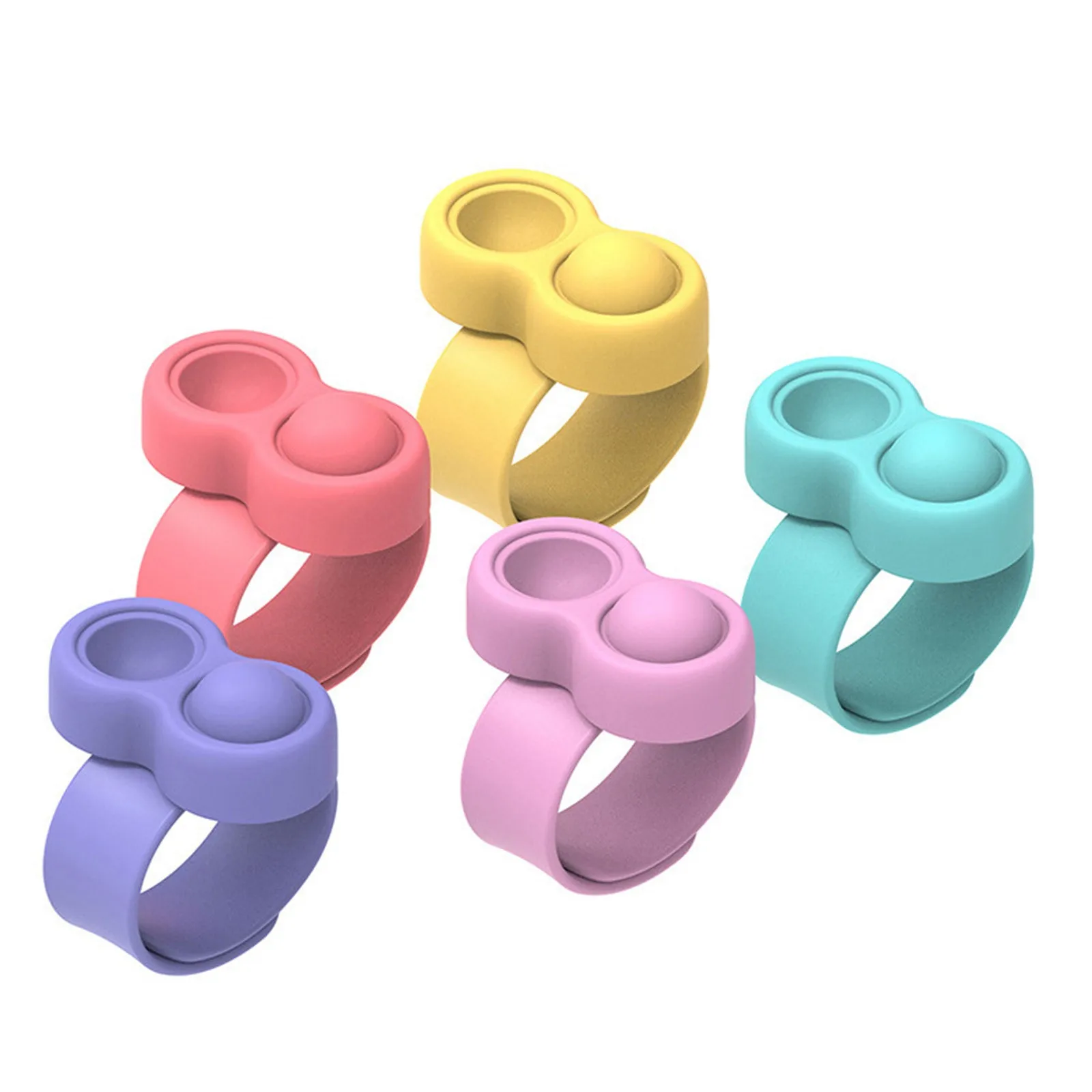 Wearable Autism Special Needs Stress Reliever Hand Finger Press Silicone Bracelet Toy Kids Push Pop Bubble Wristband Fidget Toys | Игрушки и