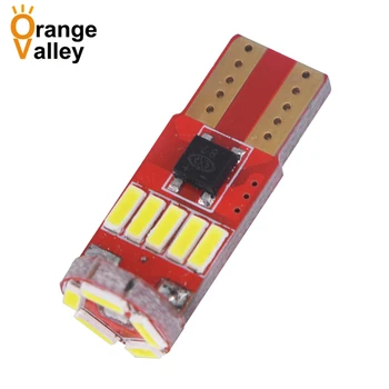 

100Pcs Wholesale T10 W5W 15LED 4014 Car Led Wedge Light 12V Marker Side Dome Interior Lamp Reverse License Plate Bulb 15SMD