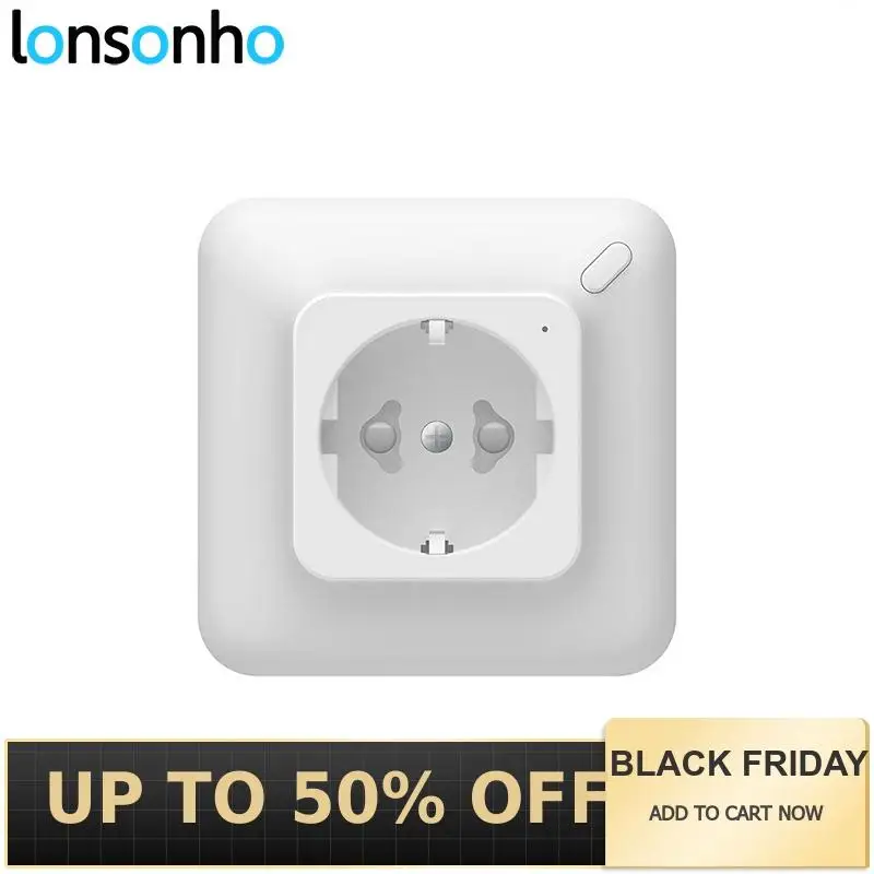 

Lonsonho Tuya Wifi Smart Plug Smart Socket Built In Wall EU Socket 16A Power Monitor Smart Life App Works With Alexa Google Home