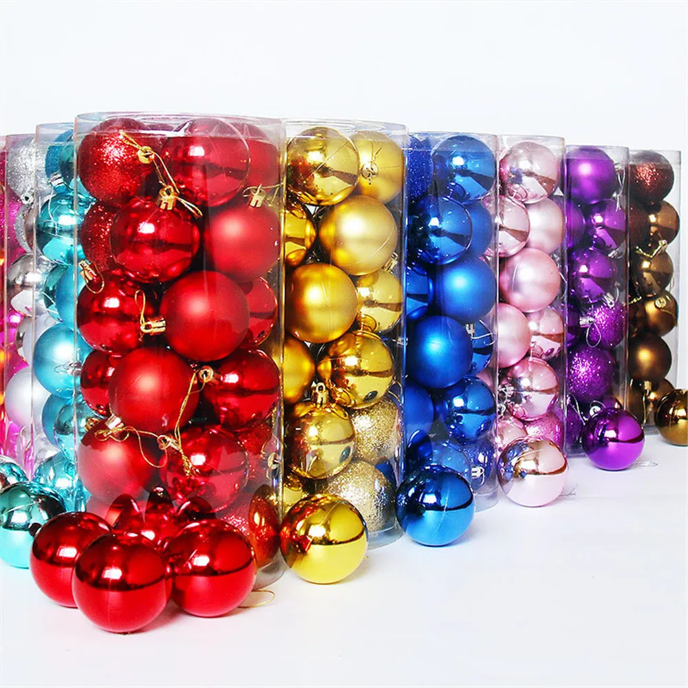 24pcs/lot 6cm Christmas Ball Ornament Pendant Party DIY Decorative Christmas Tree Pendant Christmas Decorations for Tree